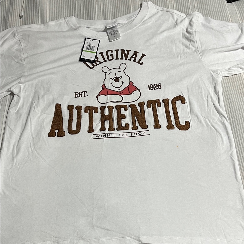 Disney Winnie the Pooh White and Brown Tee